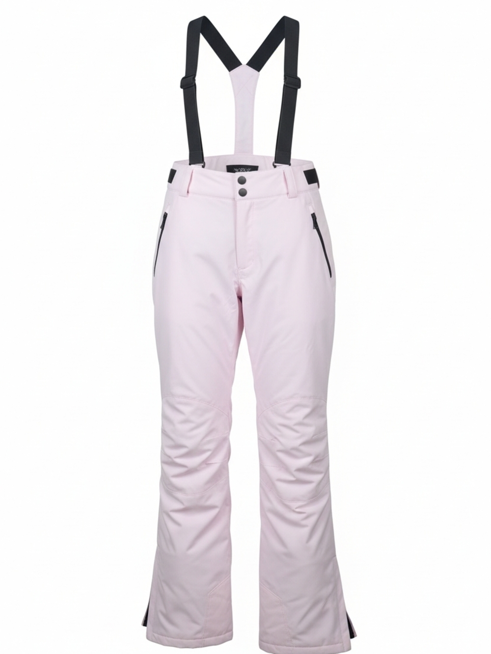 Arctic Queen Pink Women's Boot-Cut Ski/snow Pants with Black Suspenders